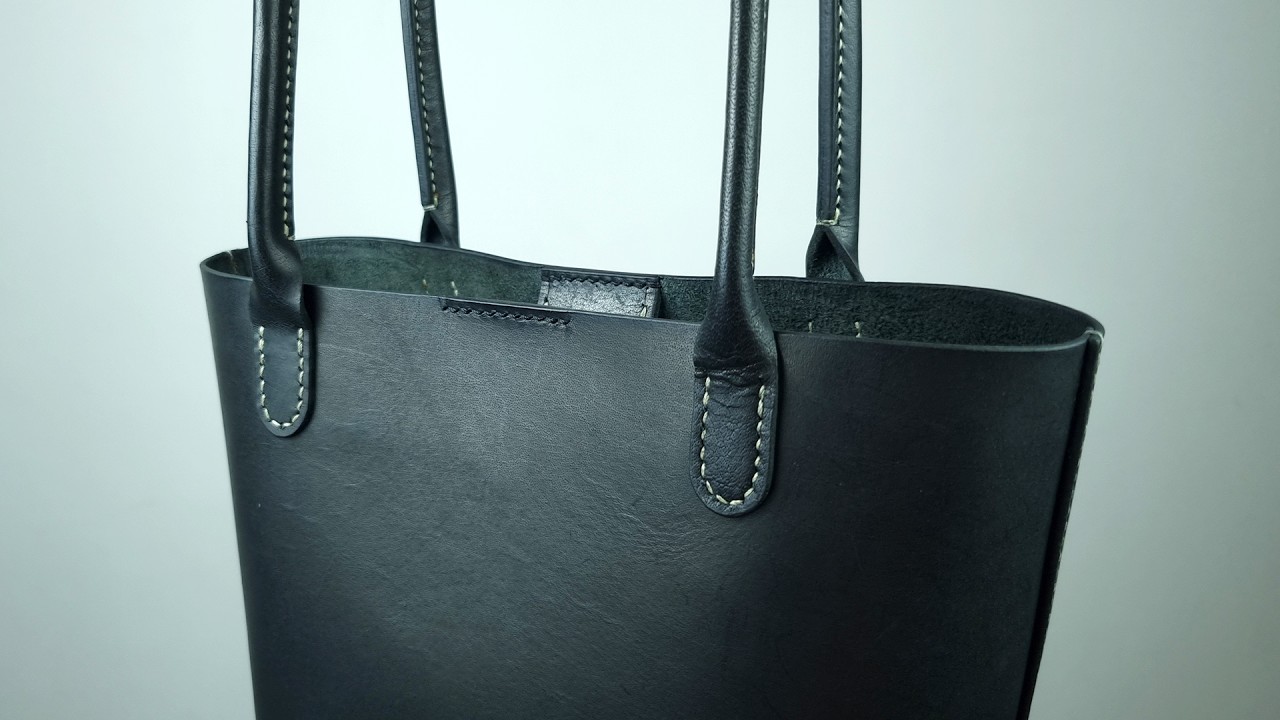 Making a Small Leather Tote Bag | FREE PATTERN Leather Craft