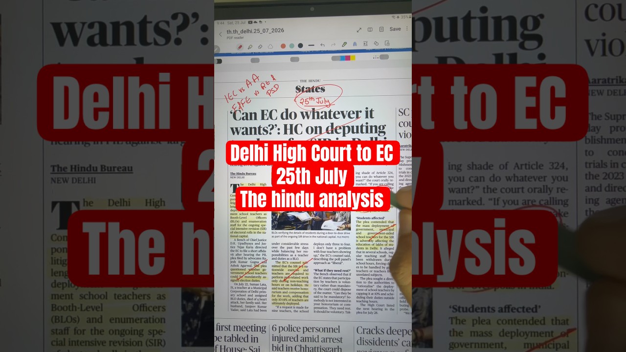 Can Election Commission Force Teachers? Delhi HC&rsquo;s Big Question | Article 324 | #Shorts #education