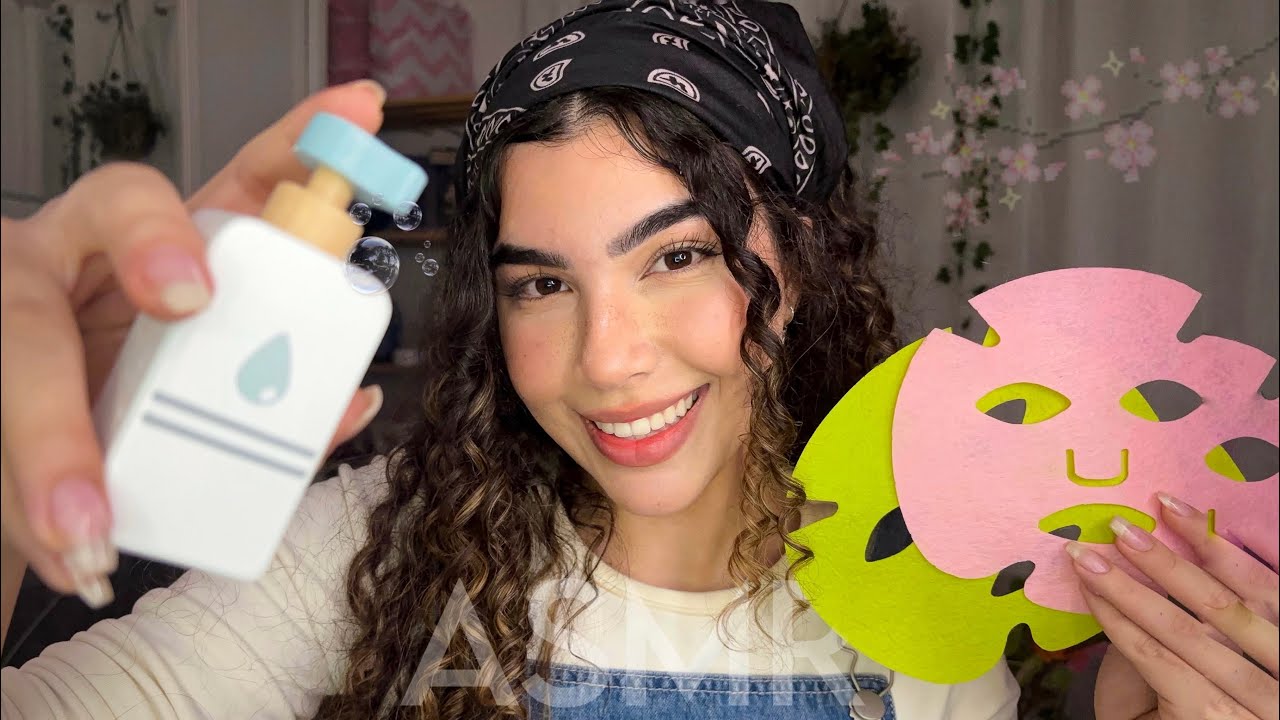 ASMR: Spa Facial com Objetos de Madeira 🪵🌿 (skin care, personal attention) 