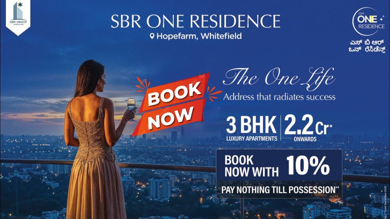 SBR ONE RESIDENCE|Hope from, Whitefield| 2.5&3Bhk at 1.69cr to 2.45cr|☎️ 9731607426 #explore 