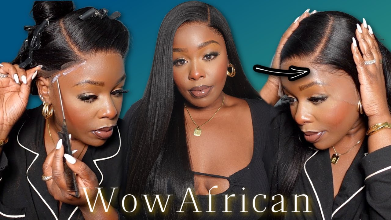 FRESH SILK PRESS AT HOME! NATURAL REALISTIC HAIRLINE! NEW CLEAN HD YAKI STRAIGHT 13X6 WIG WOWAFRICAN