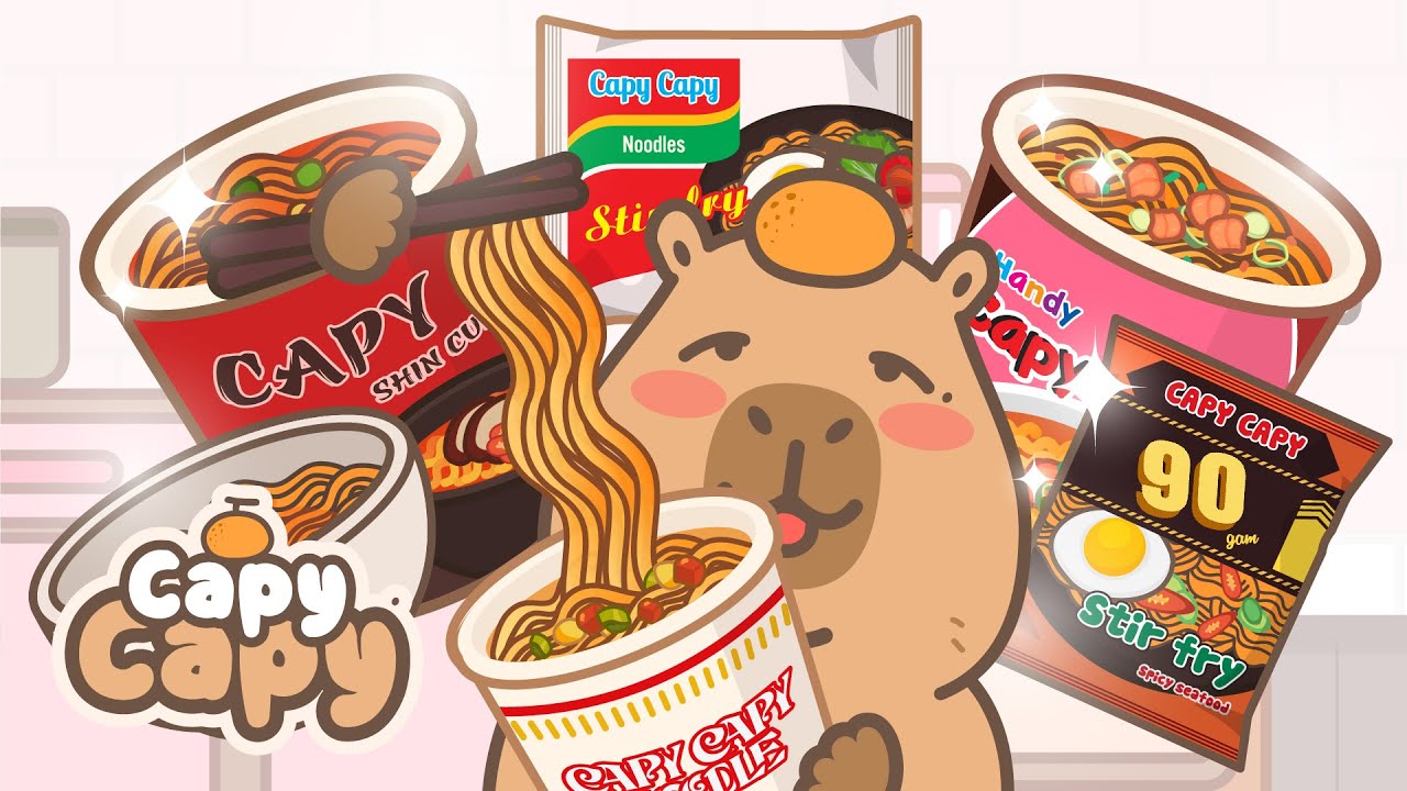 Capy Capy / Capybara cartoon / Instant noodles /Try the recommended instant noodles / ASMR mukbang