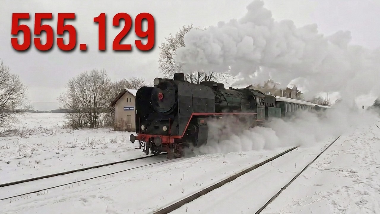 Czech Steam Train in the Snow with Teak Dining Car and Historic Swiss Coaches - Výtopna Dolní Lipka