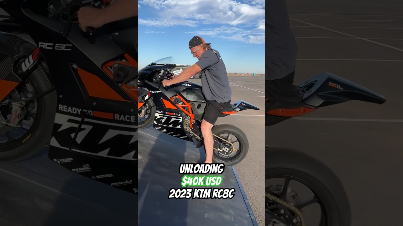 Unloading $40K KTM RC8C Race Bike🤯😱 #KTM #RC8C #motorcycle
