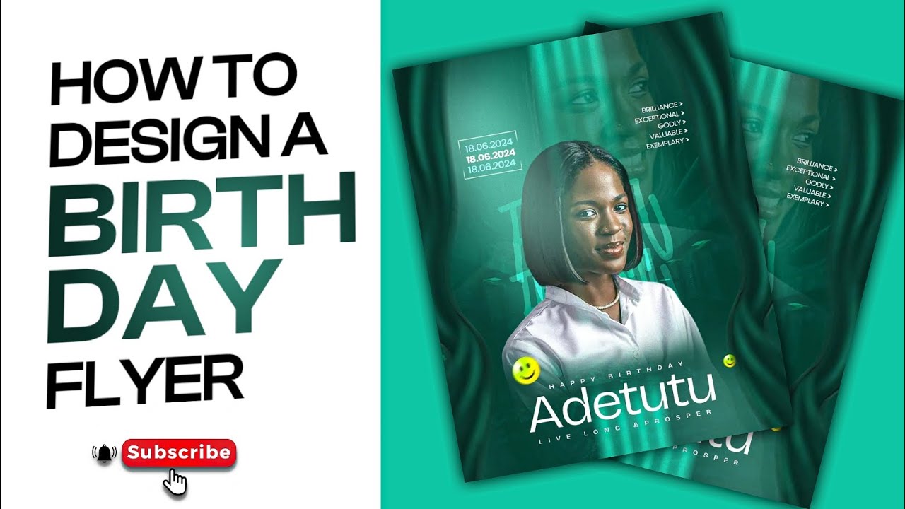 How to Design a Birthday Flyer | Photoshop tutorial | Beginner