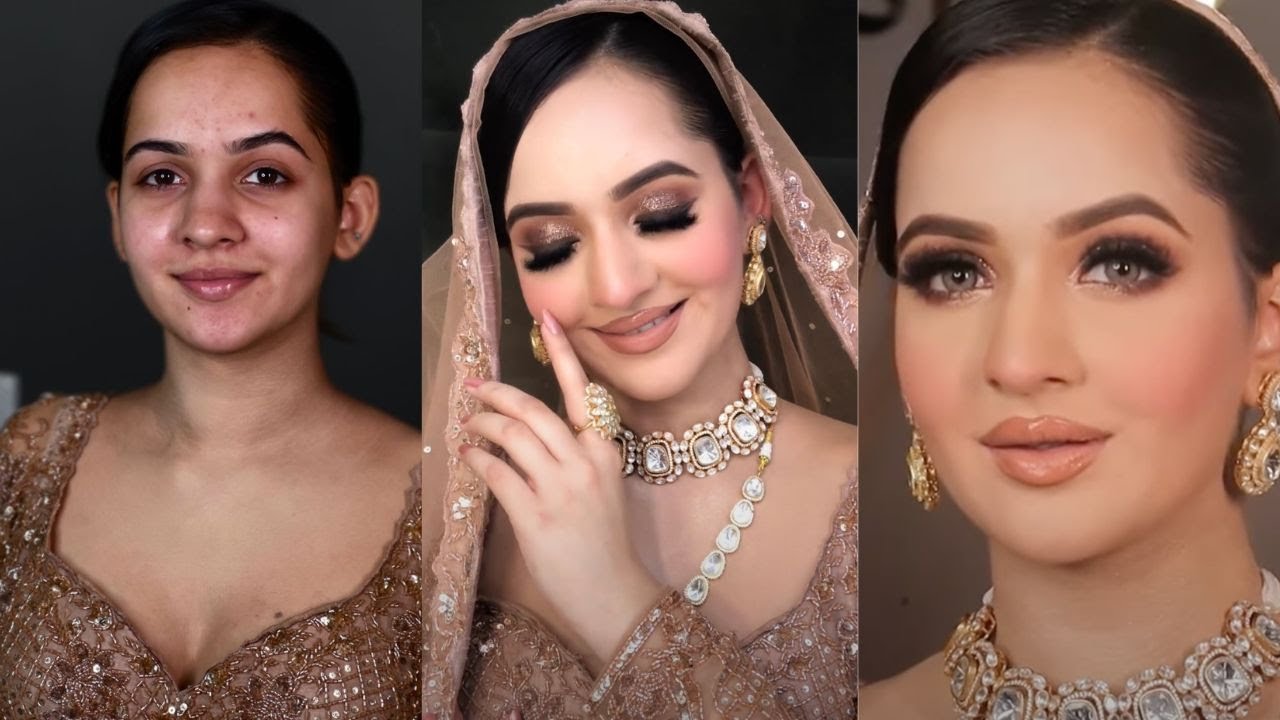 How to do GLOSSY BRIDAL makeup by @Sakshi Gupta Makeup Studio & Academy in simple steps #makeup