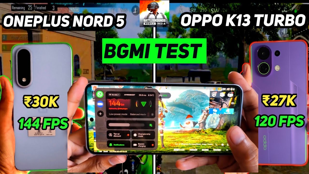 Don't Buy Wrong Phone | ONEPLUS NORD 5 VS OPPO K13 TURBO BGMI TEST🎮 | #comparison 
