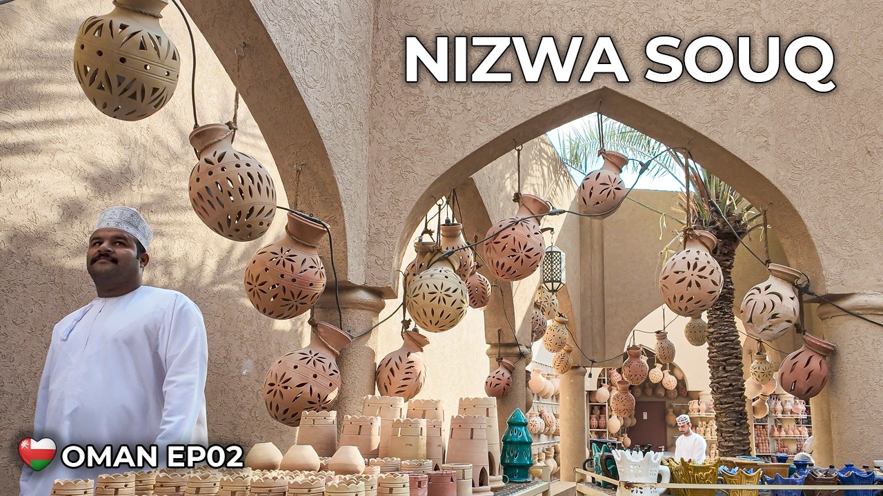 Nizwa Souq 4K Walking Tour – Pottery, Food & Nizwa Gallery | Oman EP02