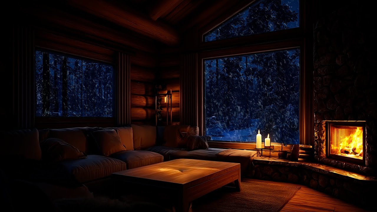 Welcome New Year 2026 ❄️ Snowy Cabin Fireplace & Gentle Piano Music for Deep Restful Sleep
