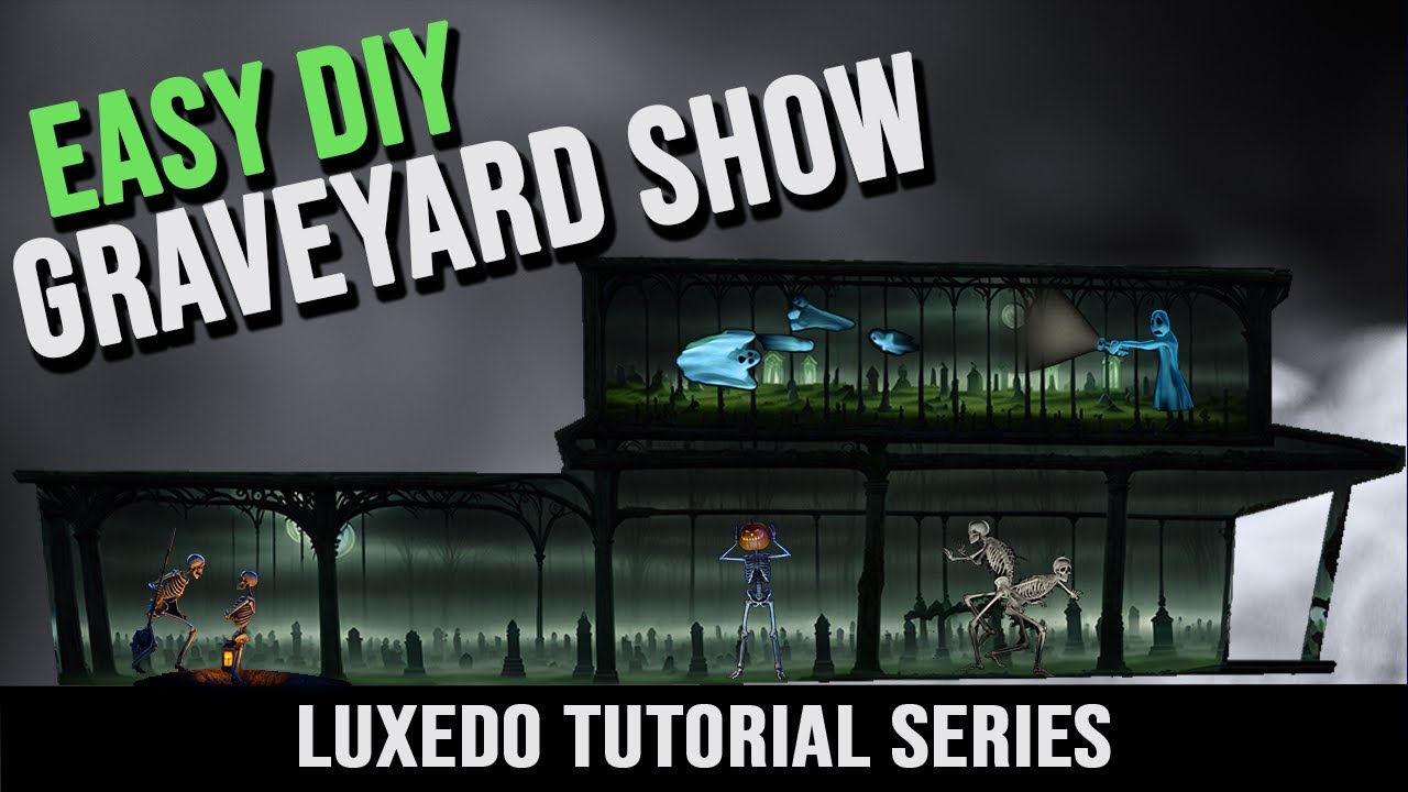 DIY Graveyard Projection Mapping: Custom Facade, AtmosFX, and Luxedo Explained