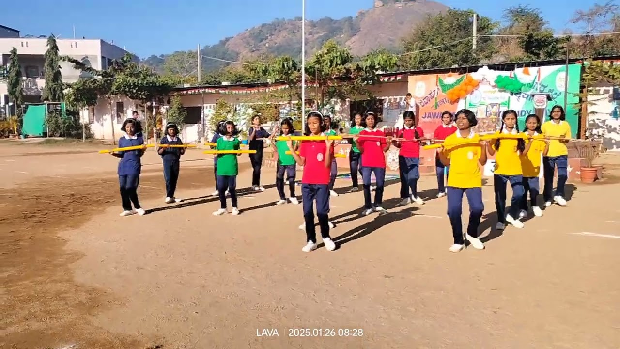 Stick Dance performance by class 6th in 76th Republic day @jnvramanagara