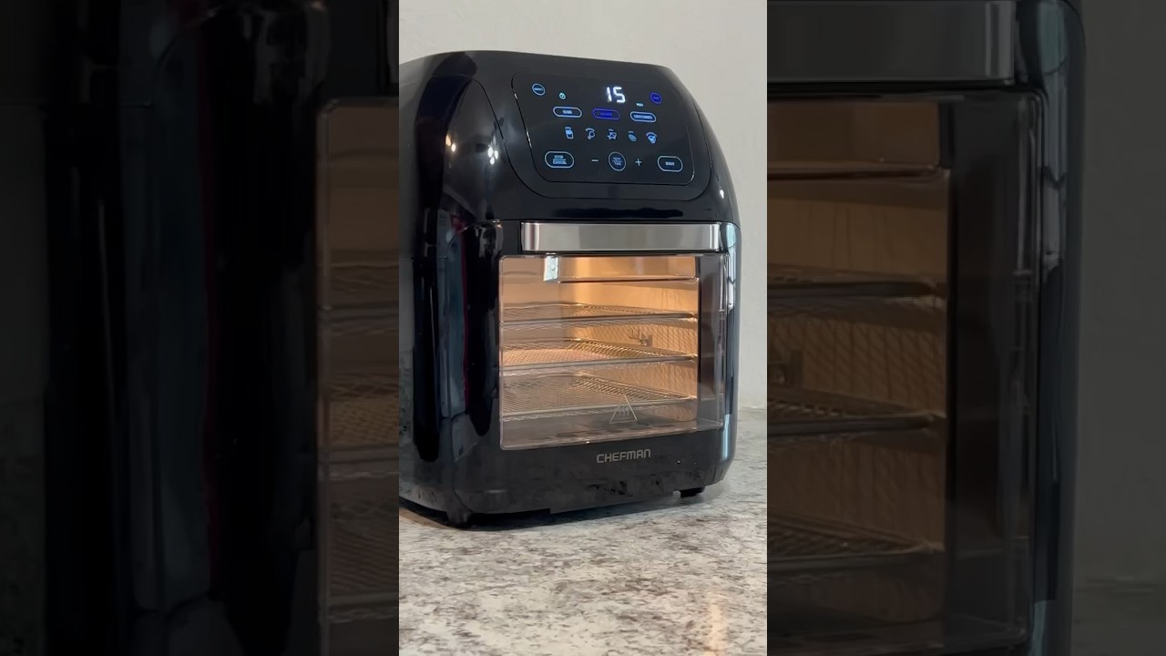 my new multifunctional airfryer 😝  @Chefman #airfryer #dehydrator #rotisserie #baking #unboxing