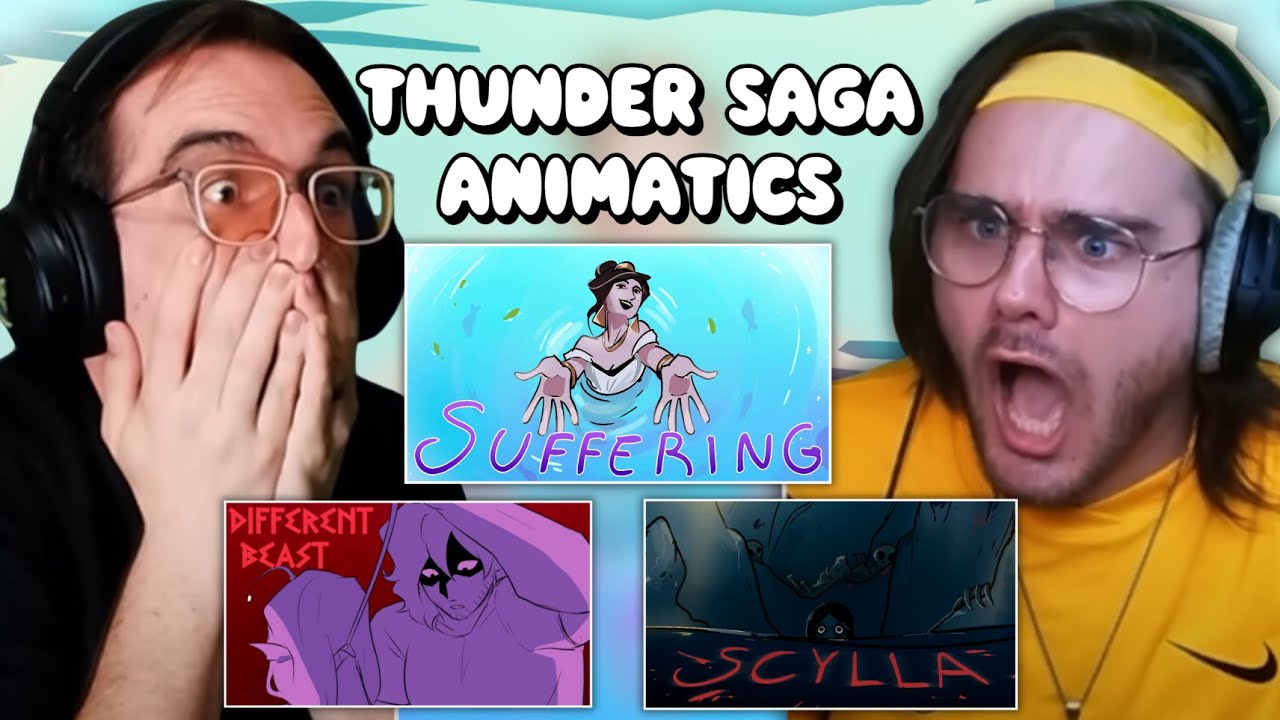 Реакция на аниматик Thunder Saga! | Страдание + Другой Зверь + Сцилла | ЭПИЧЕСКИЙ: Мюзикл