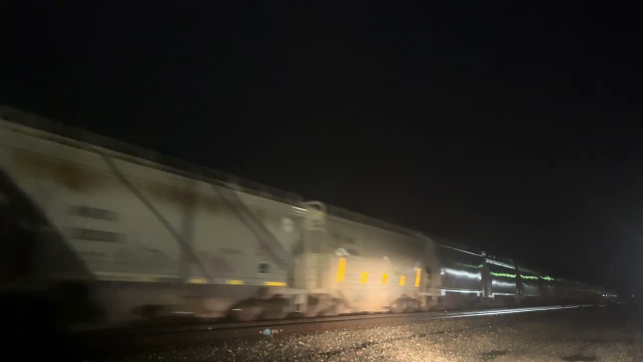 Late night Norfolk Southern W3A mixed freight with a high hood Gp38-2 Derry, PA
