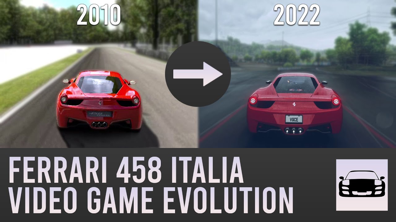 Ferrari 458 Italia Video Game Evolution (2010-2022)