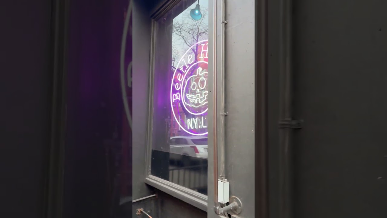 Love this neon sign at Beetle House #beetlehousenyc #beetlehouse #restaurant #gothic #beetlejuice