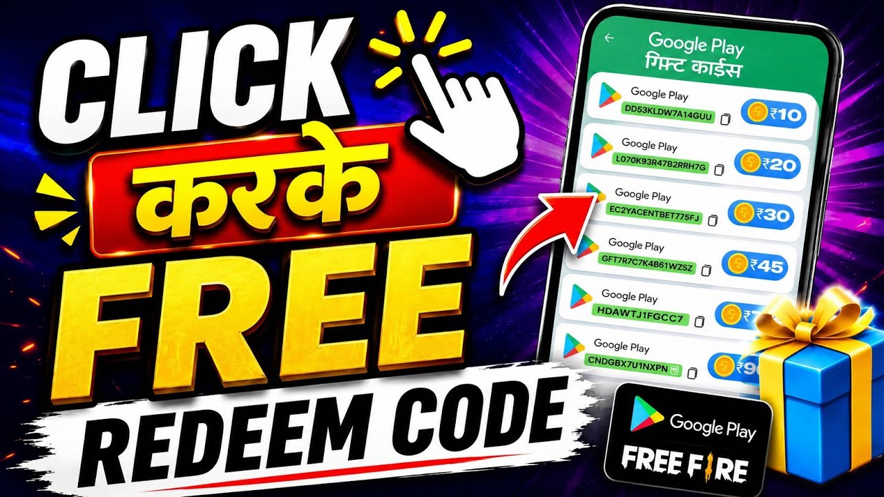 Click करके FREE Redeem Code 🔥| New Redeem Code App 2026 😍 Google Play Redeem Code Free 💯 Redeem Code
