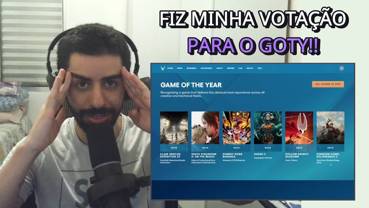 Fiz minha votação no The Game Awards!!