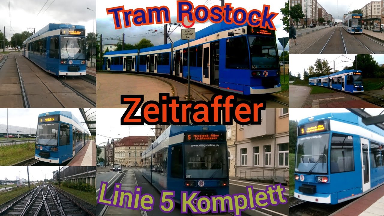 Zeitraffer 3: Tram Rostock Linie 5 Komplett