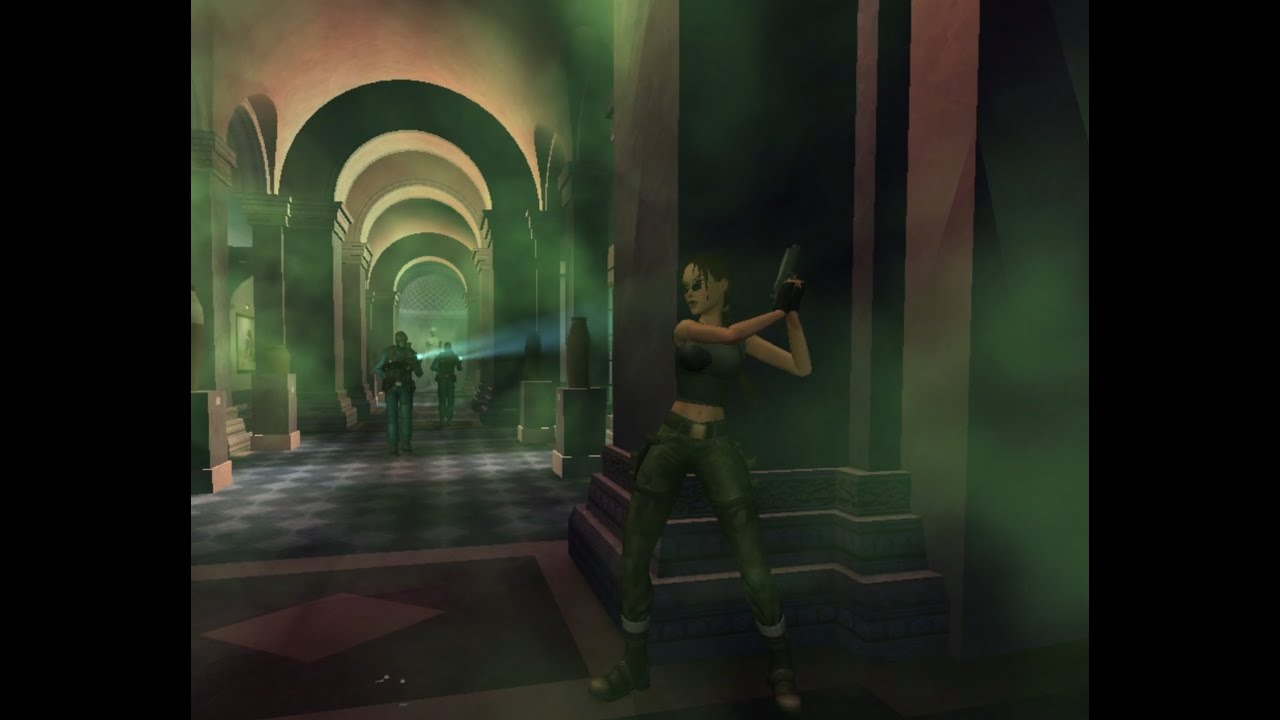 Angel of Darkness - Mimicking the Louvre Gunfight Scenes in the E3 2002 PS2 Trailer in Game