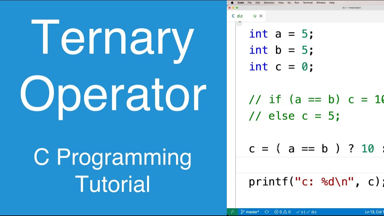 Ternary Operator | C Programming Tutorial