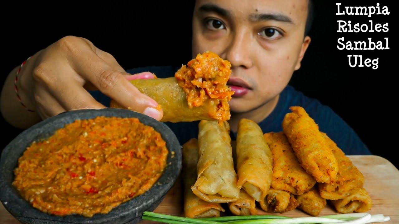 MUKBANG GORENGAN LUMPIA DAN RISOLES | MUKBANG PEDAS TERBARU !!