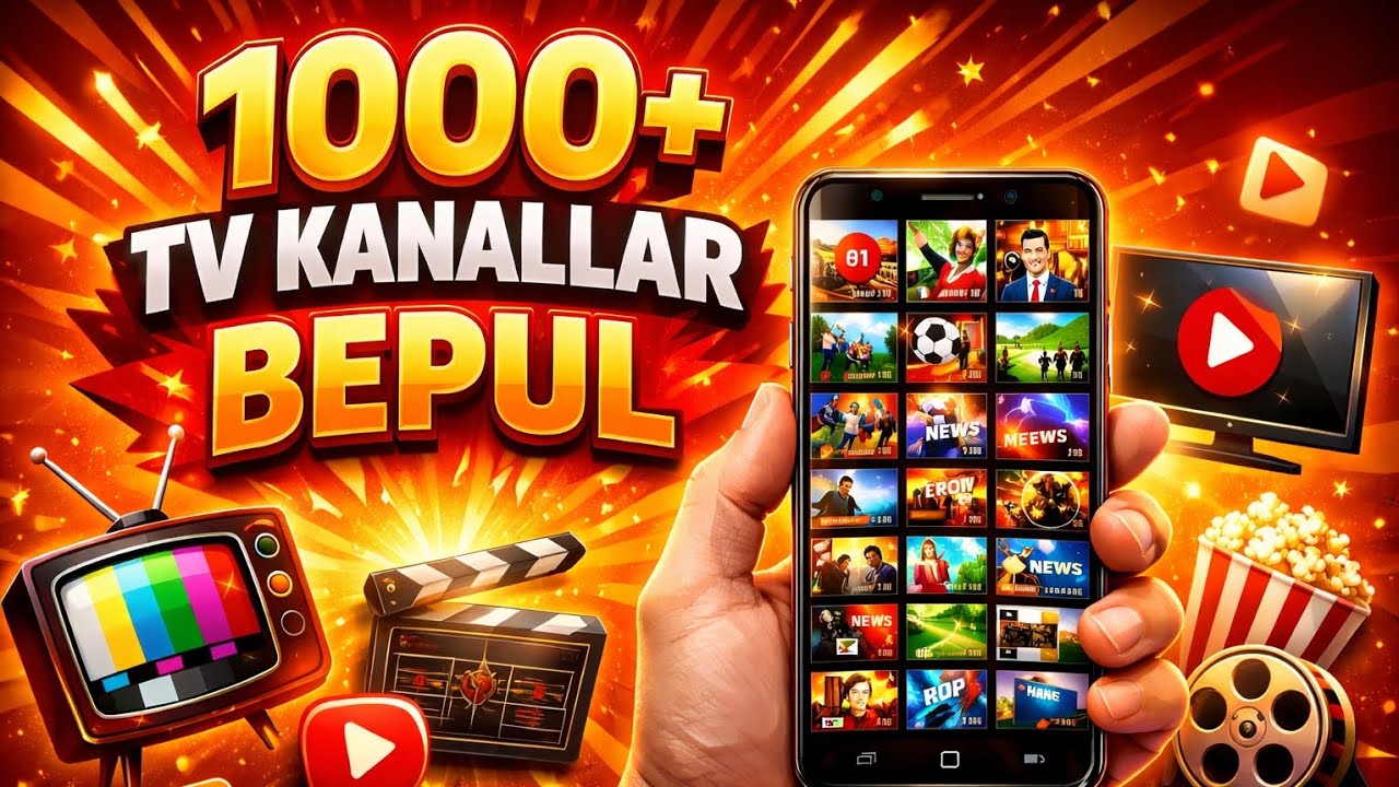 Telefon orqali 1000+ TV kanallarni BEPUL ko‘rish! 😱📱