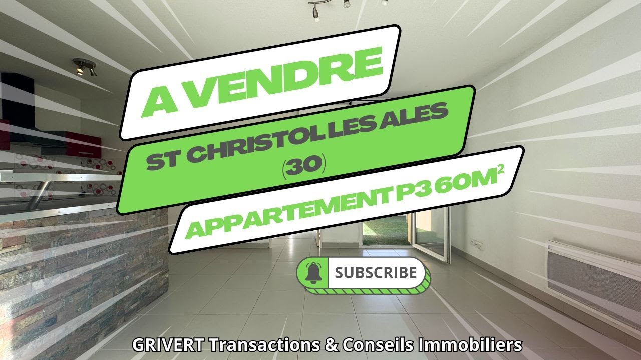A VENDRE ST CHRISTOL LES ALES (30) : Appartement P3 de 60m² avec terrasse et garage