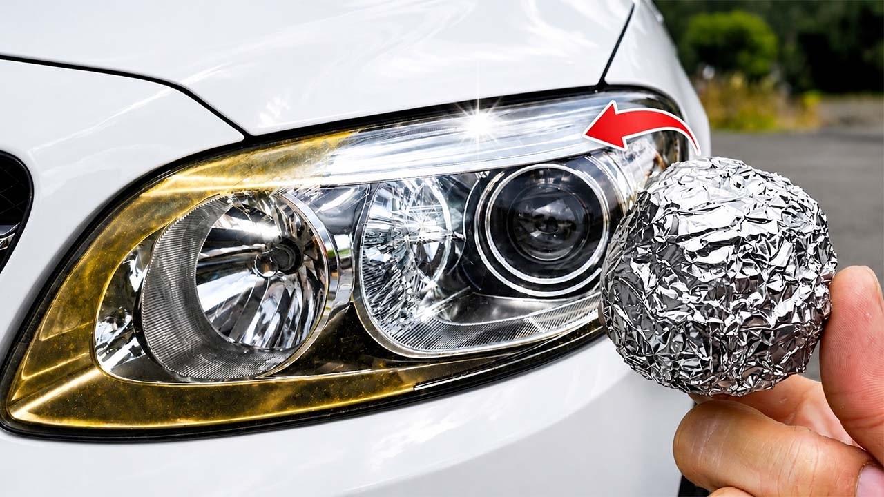 Restore old Headlights like crystal clear with Aluminum Foil &ndash; this method actually works!