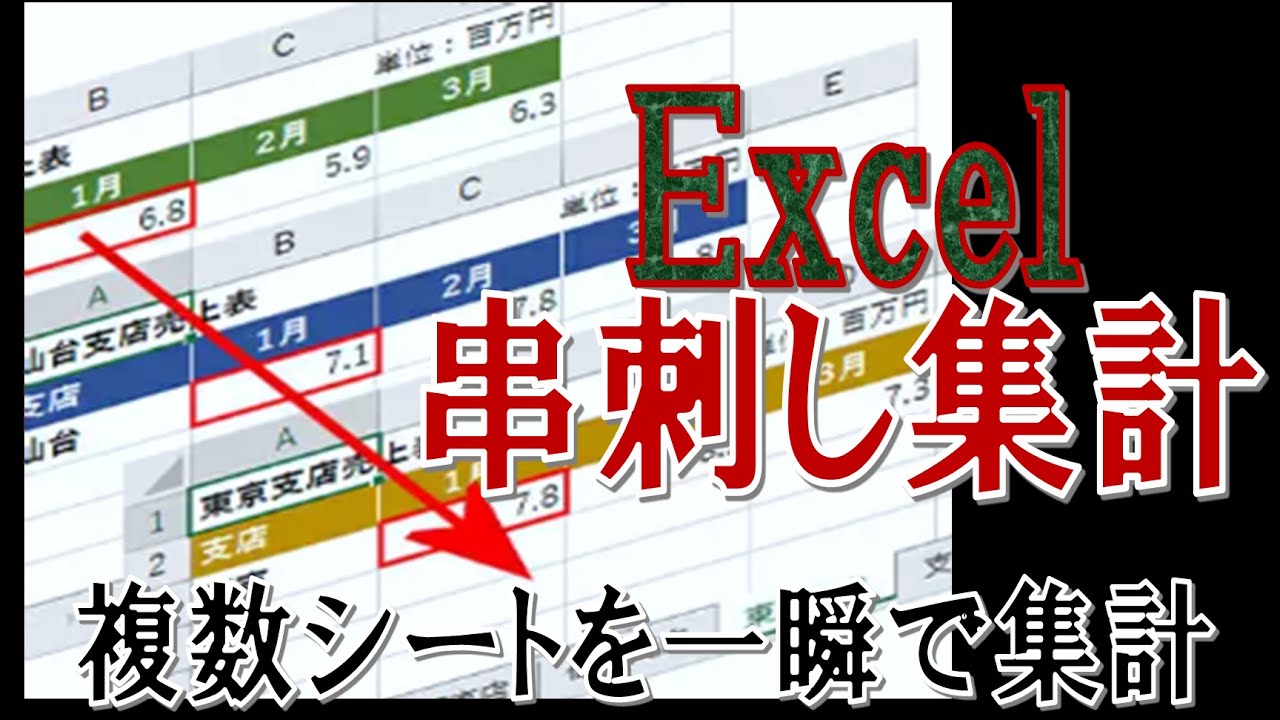【Excel】串刺し集計！複数シートを一瞬で集計する