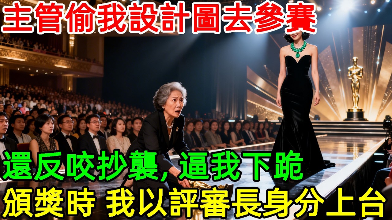 主管偷我設計圖去參賽。，還反咬我抄襲，逼我下跪道歉。頒獎時，我以評審長身分走上台……#情感#故事#正能量#故事频道#故事分享