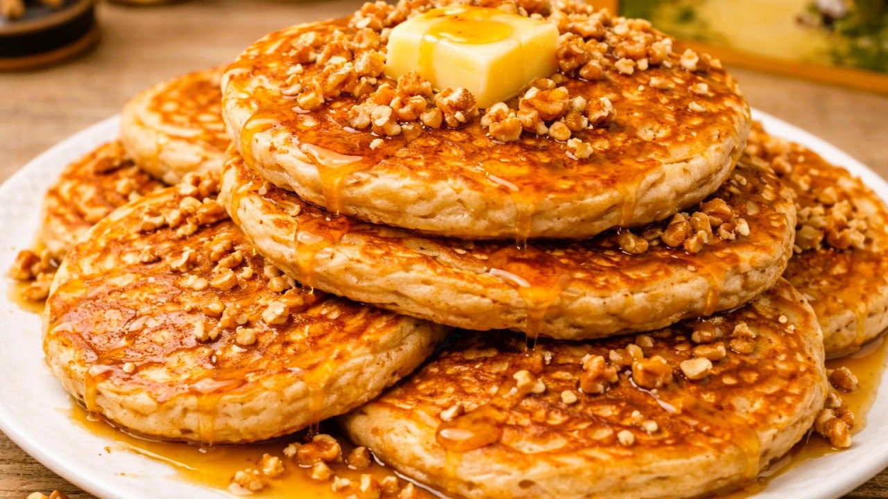 The Best Fluffy Pancakes with Walnuts | Easy Breakfast Recipe