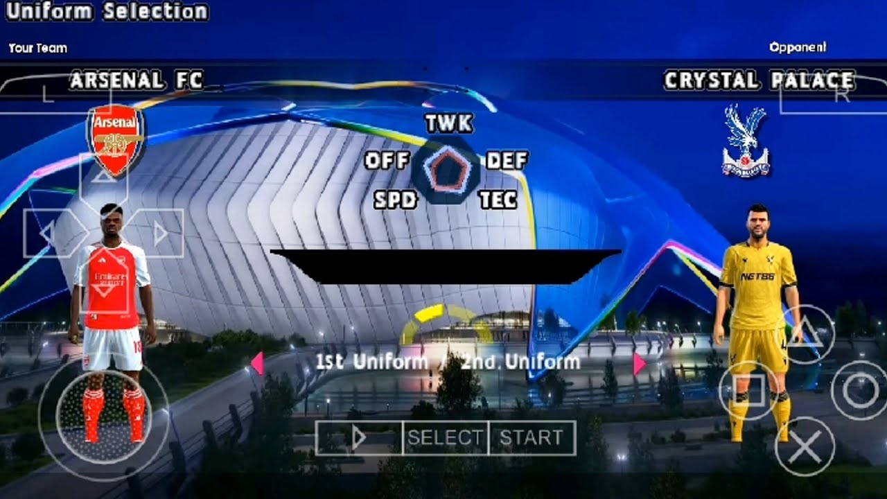 Геймплей PES 2026 PPSSPP на Android | Арсенал против Кристал Пэлас