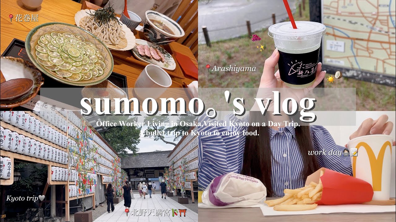 休日vlog.大阪で暮らす20代社会人、京都へ行く🎋💨|日帰りでも楽しめる夏の京都グルメ旅🍦|在宅勤務👩🏻‍💻,マック🍔