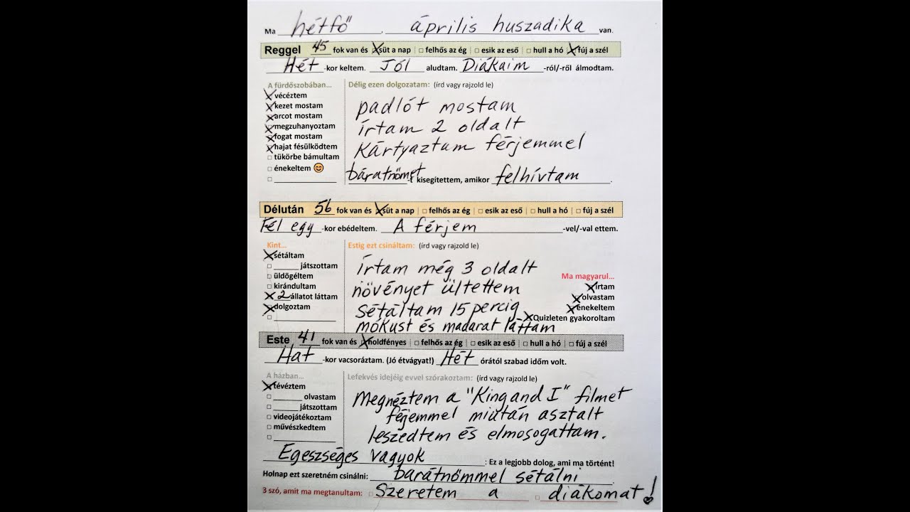 Napl&oacute; - Napirend (p&eacute;ldalap)