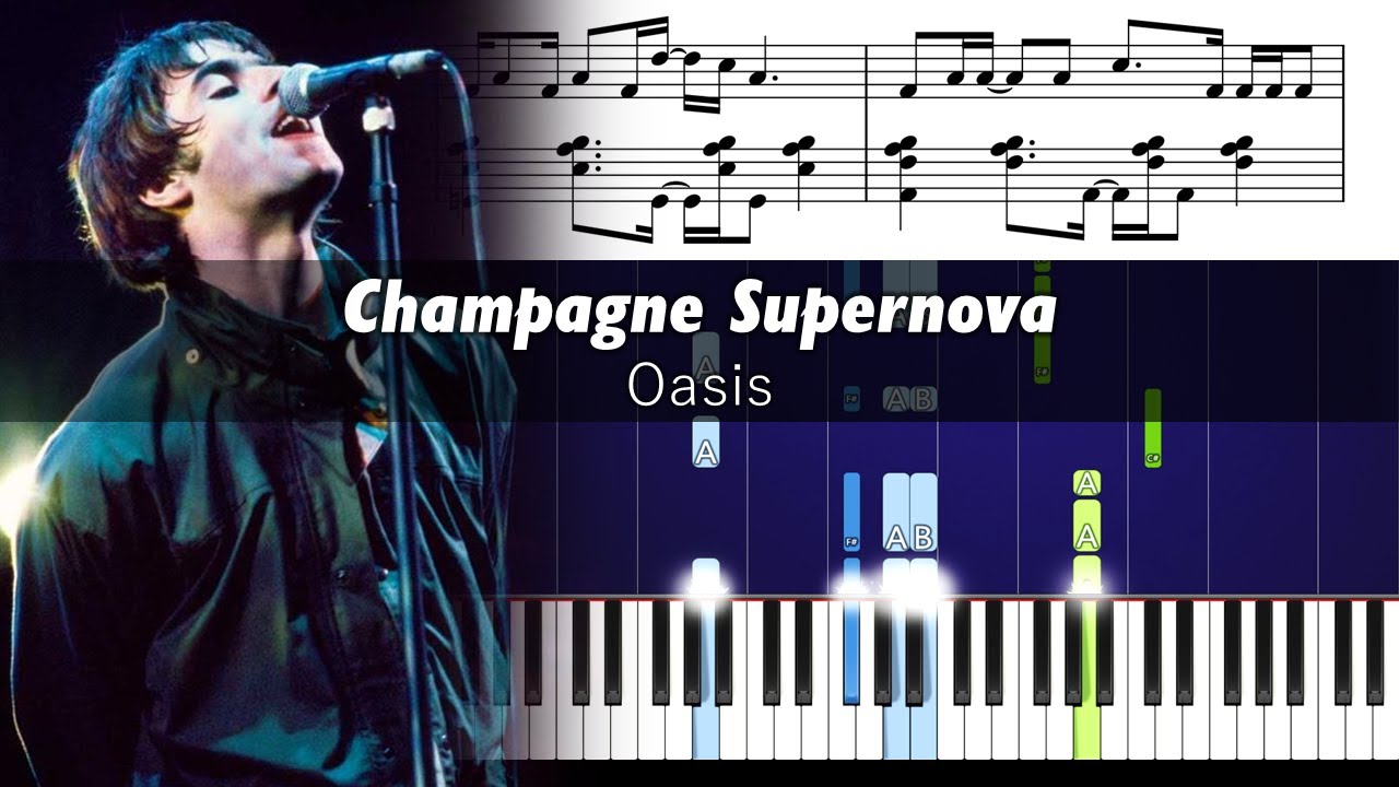 Oasis - Champagne Supernova - Piano Tutorial with Sheet Music