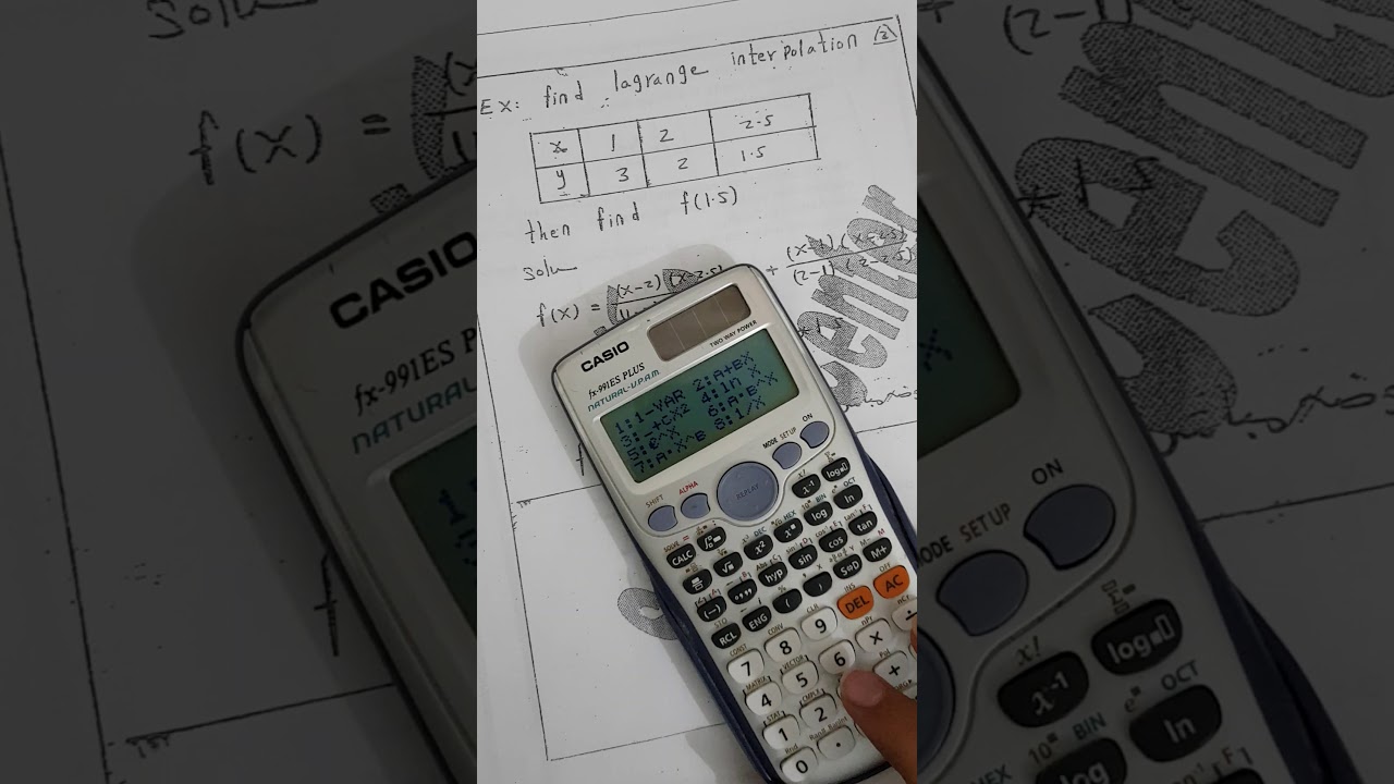طريقة حل  lagrange interpolation باستخدام الاله