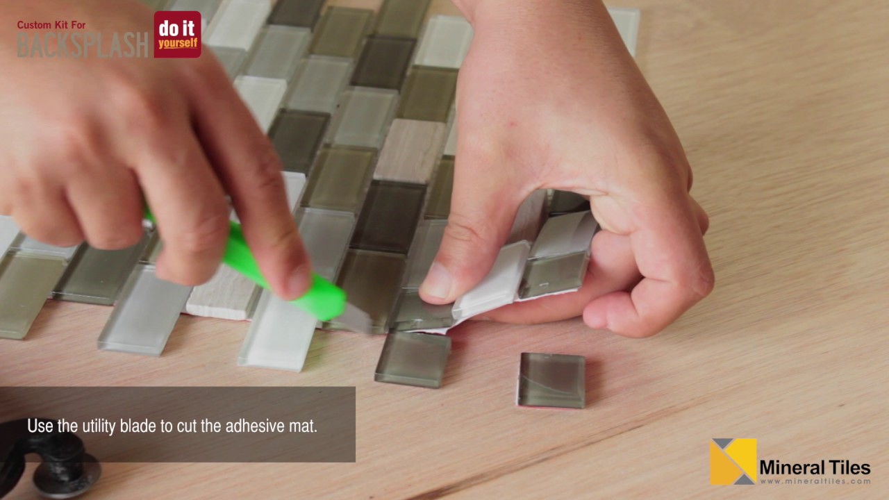 DIY Peel & Stick Glass Tile Backsplash Kit