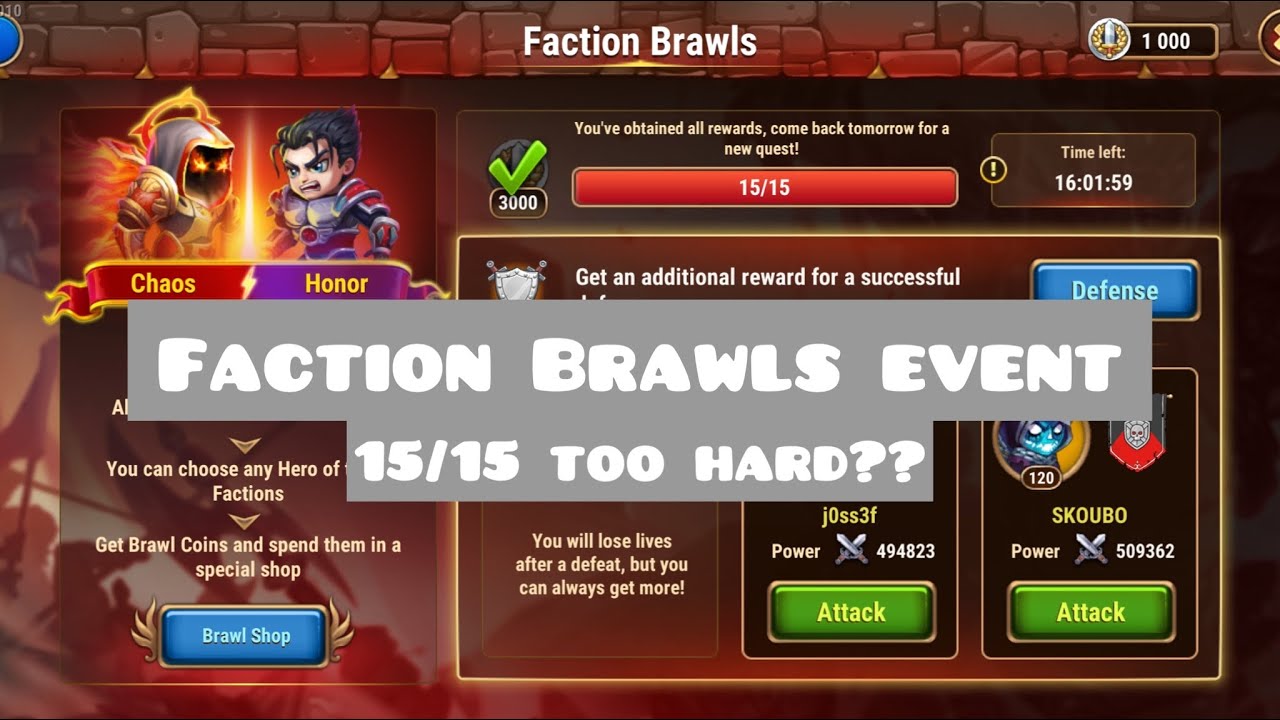 Hero Wars Mobile | Faction Brawls Event: 
