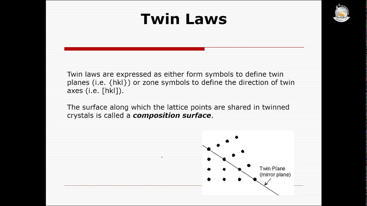 Crystallography- Crystal Twinning and Twin Laws