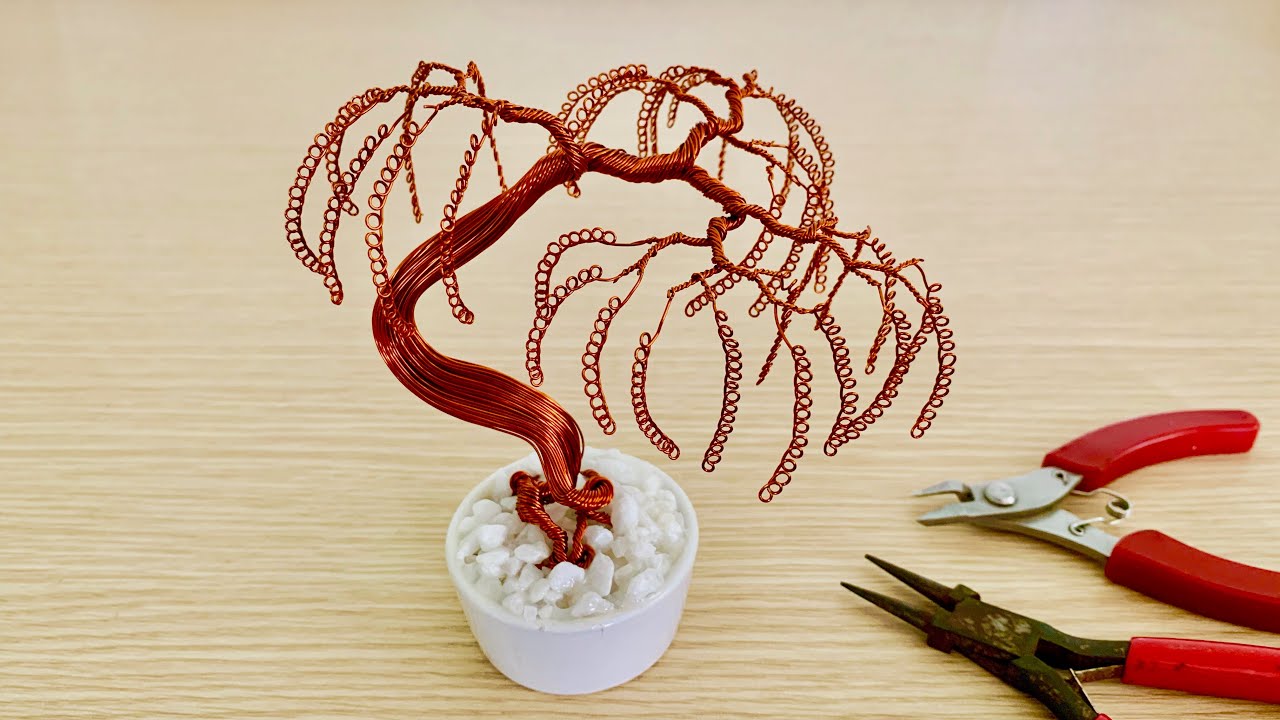 [Bonsai Handmade]How To Make Mini Bonsai Tree Wire Copper 03