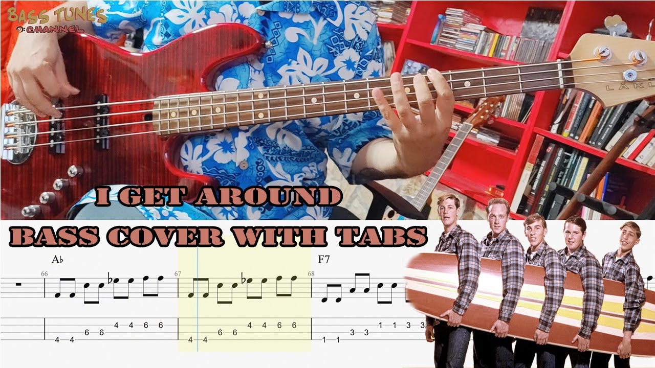 The Beach Boys - I get around BASS COVER (with Tabs and Sheet)