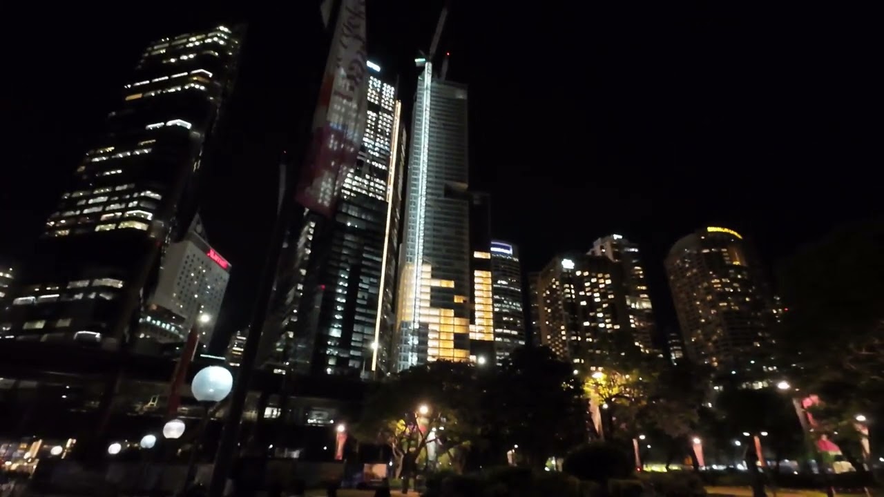 Circular Quay at night in 4k, Sydney, Australia