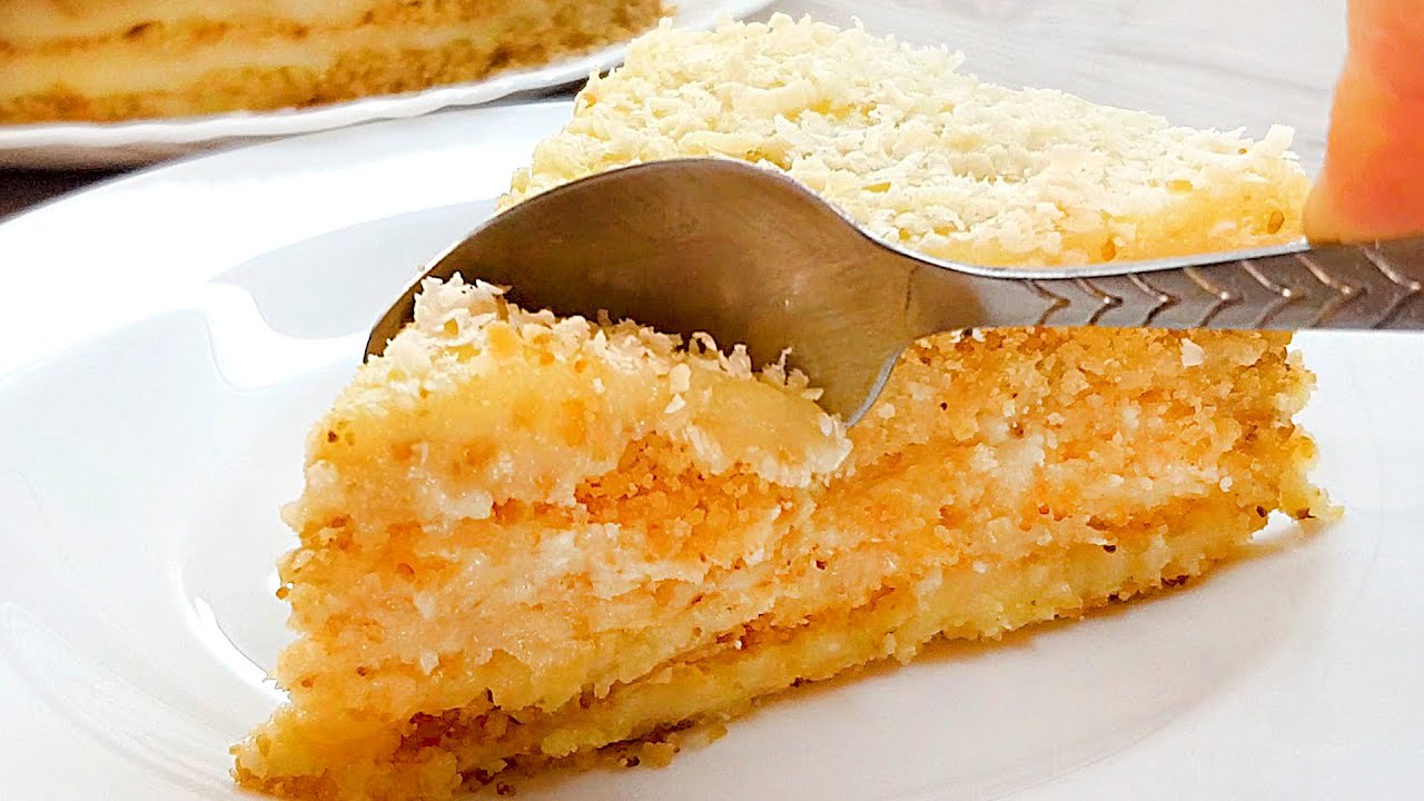 Торты без духовки и печенья. Невероятно легкий и вкусный торт-мороженое на сковороде! #024