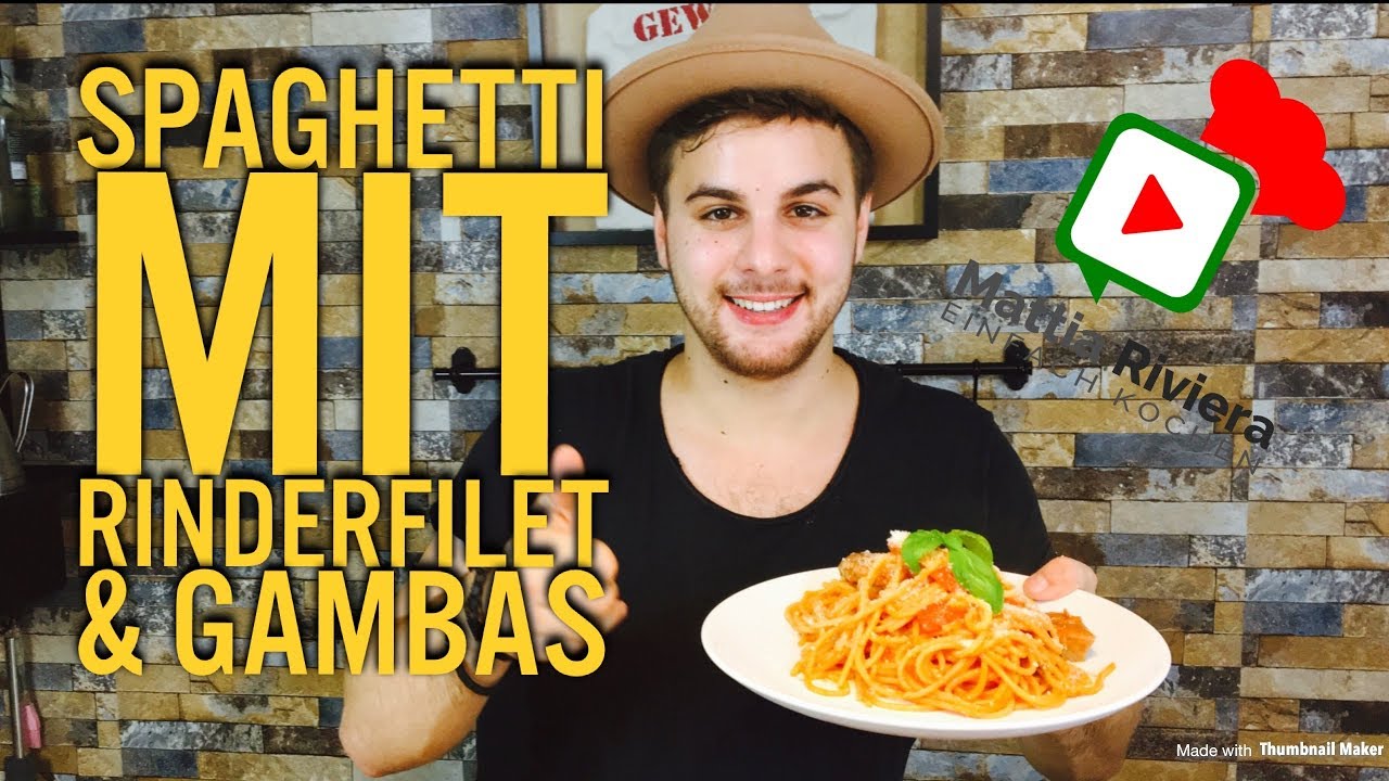 Spaghetti mit Rinderfilet und Gambas in Tomatensauce | 5 Minuten Gericht | Mattia Riviera