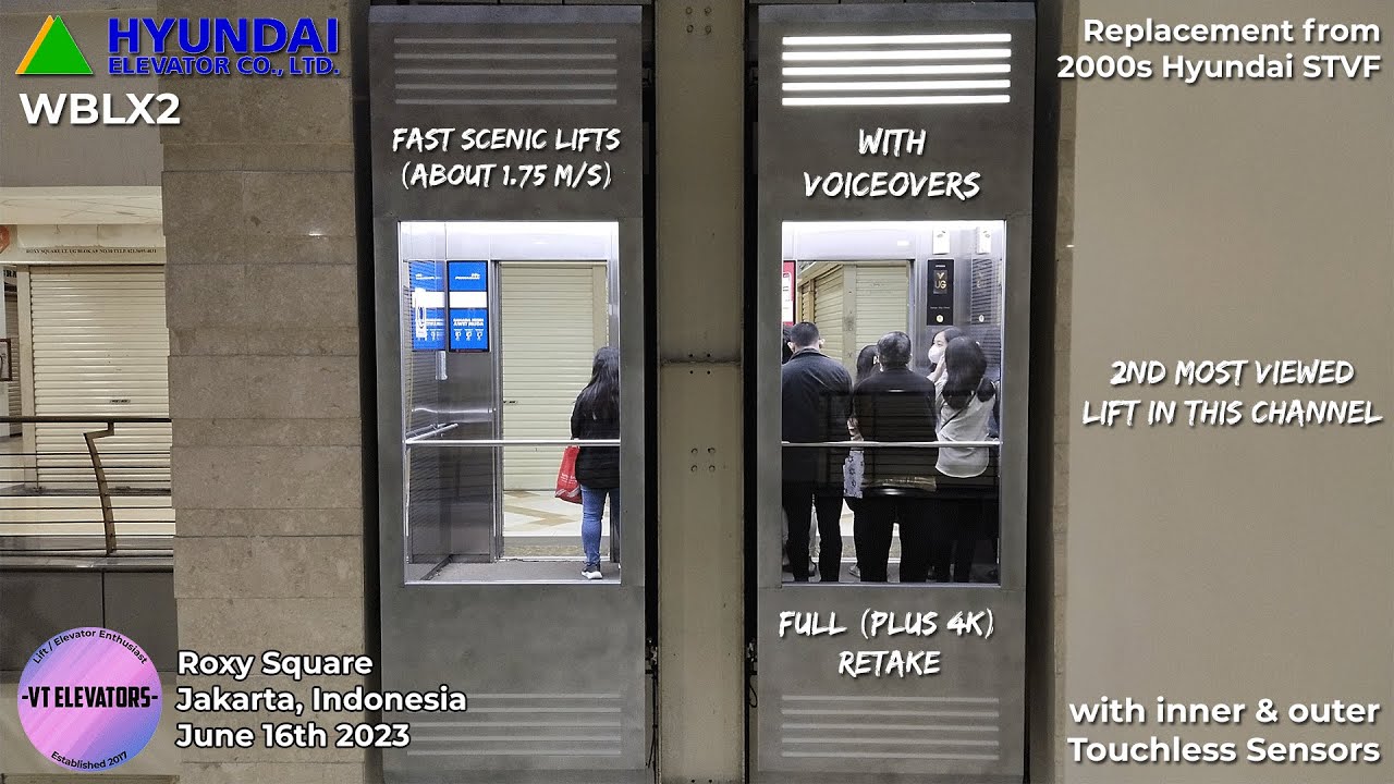 [4K] ШИКАРНЫЕ И БЫСТРЫЕ Hyundai WBLX2 Scenic Lifts с бесконтактными датчиками — площадь Рокси, Дж...