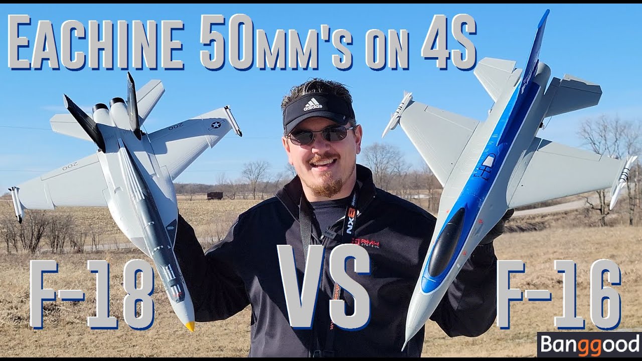 Eachine - F-18 vs F-16 - 50mm EDF Jets on 4S Comparison