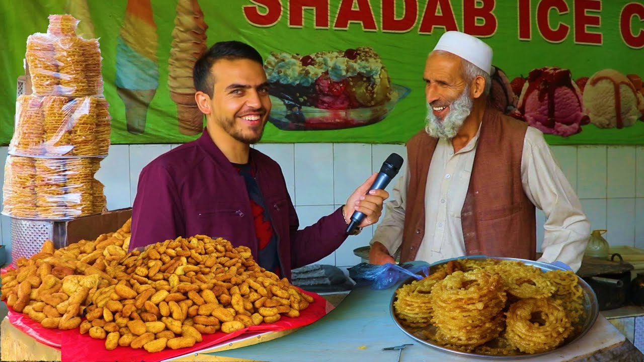 Afghan Jalebi Jelabi Recipe صبح کابل گزارش ضیا، جلبی افغانی، کارته پروان