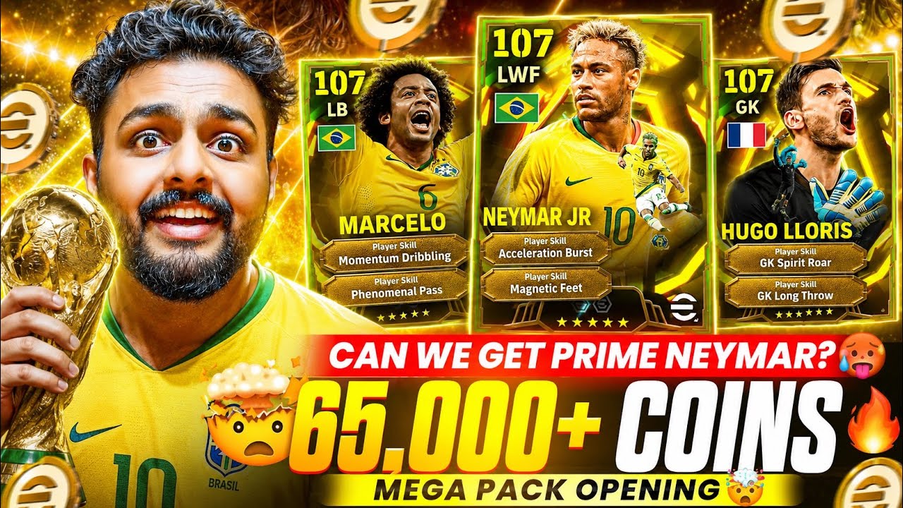 65,000+ COINS🤑 FOR 107 PRIME BRAZIL NEYMAR😱 MARCELO + HUGO LLORIS🥵 NATIONAL STAR 2014 PACK OPENING🔥🤯
