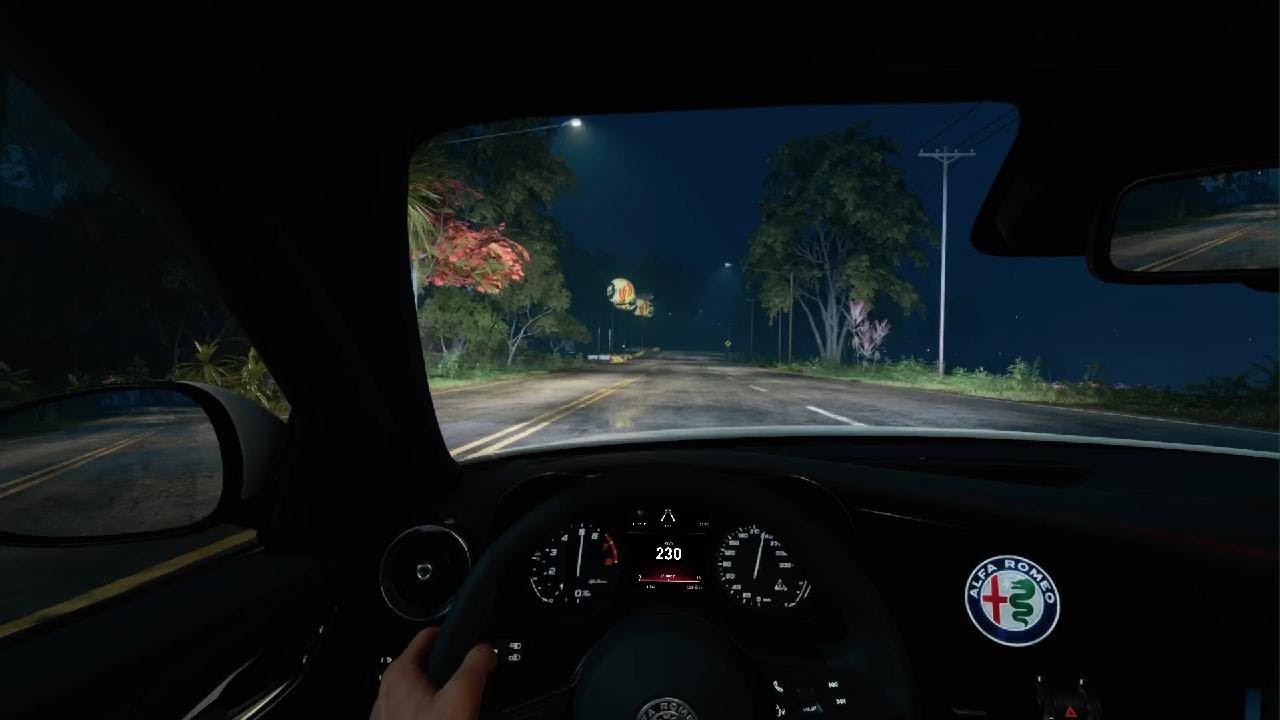 Race with Alfa romeo Giulia quadrifoglio
